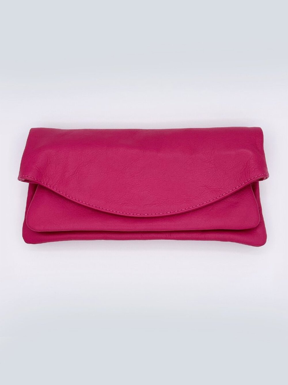 Pink Italian Leather Clutch Purse